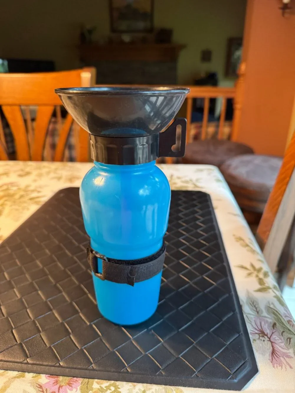 Portable Dog Water Bottle , Water Feeder for Dog & Cat Blue & Black